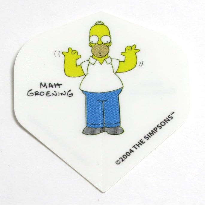 US Darts 3 Sets (9 Flights) Homer Simpson (White), The Simpsons Standard Dart Flights #5
