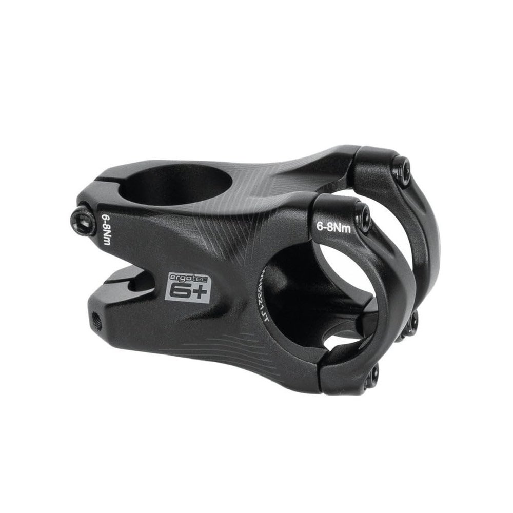 ergotec Ahead Stem, Bass 6+, 31.8mm, for Sporty MTBs & e-MTBs, 28.6mm Fork Clamp, 40mm Clamp Height, 45mm Extension, 45/45 Actual Length Gain, 0 Angle, Safety Level 6+