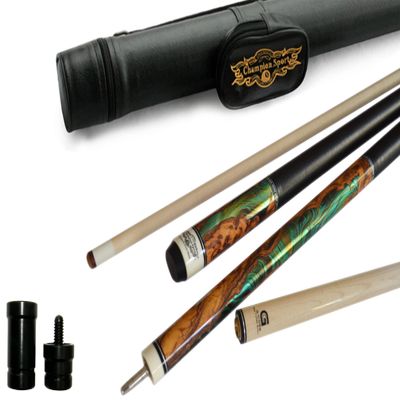 Champion Constellation Billiard Pool Cue Stick,56 inches, 57 inches, 60 inches, 11.75, 12.5mm, 12.75mm, or 13mm, White or Black Case (11.75mm tip Size, Black case, CN-4 Pool cue 56 inches Long 20oz)