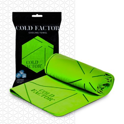 COLD FACTOR Cooling Towels for Sports, Cooling Neck Wraps Cold Towel for Running, Workout & Outdoor Use, with UPF 50+-Soft, Machine Washable, Reusable Cooling Neck Towel, 13"x29.5" - 1 Pack (Lime)
