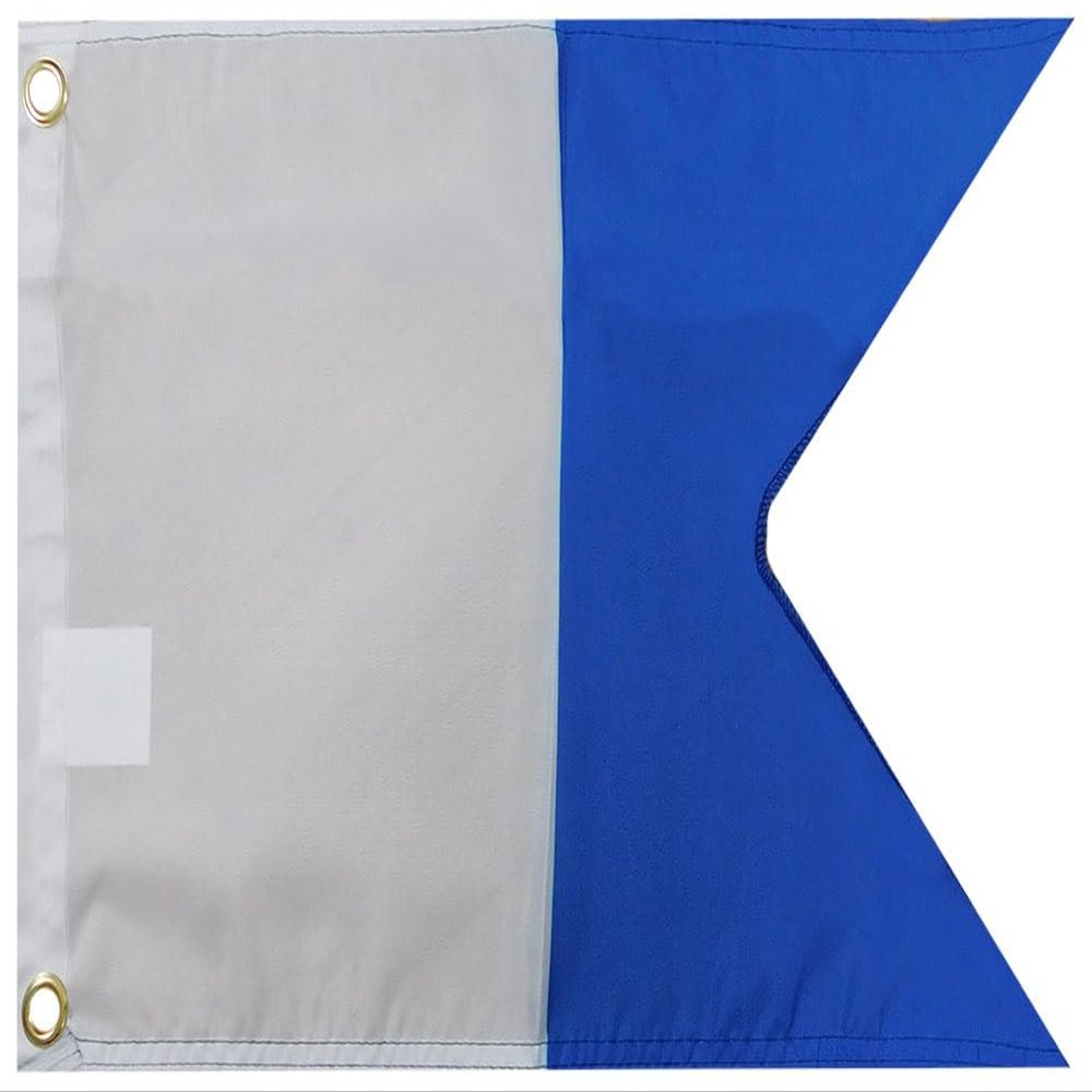 Alpha Diver Down Premium Quality Heavy Duty Fade Resistant 12x18 12"x18" Rough Tex 100D Car Boat Swallow Tail Flag Banner Grommets