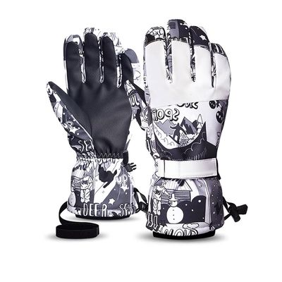 ALTALIVA Waterproof Windproof Moisture-Wicking Quick-Drying Warm Touchscreen Snowboard Winter Ski Men & Women Gloves for Skiing Running Cycling Sports (Graffiti(Upgrated),M)