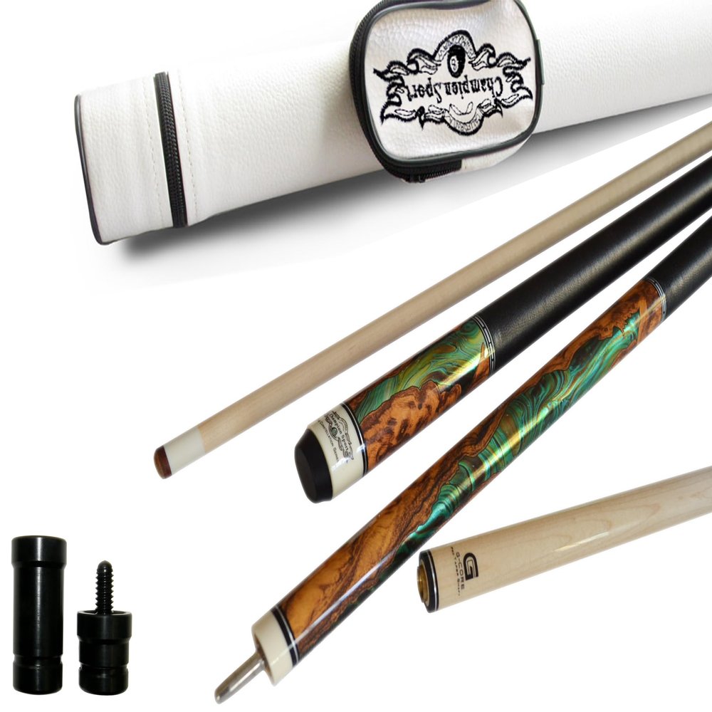 Champion Constellation Billiard Pool Cue Stick,56 inches, 57 inches, 60 inches, 11.75, 12.5mm, 12.75mm, or 13mm, White or Black Case (12.5mm tip Size, White case, CN-4 Pool cue 56 inches Long 21oz)