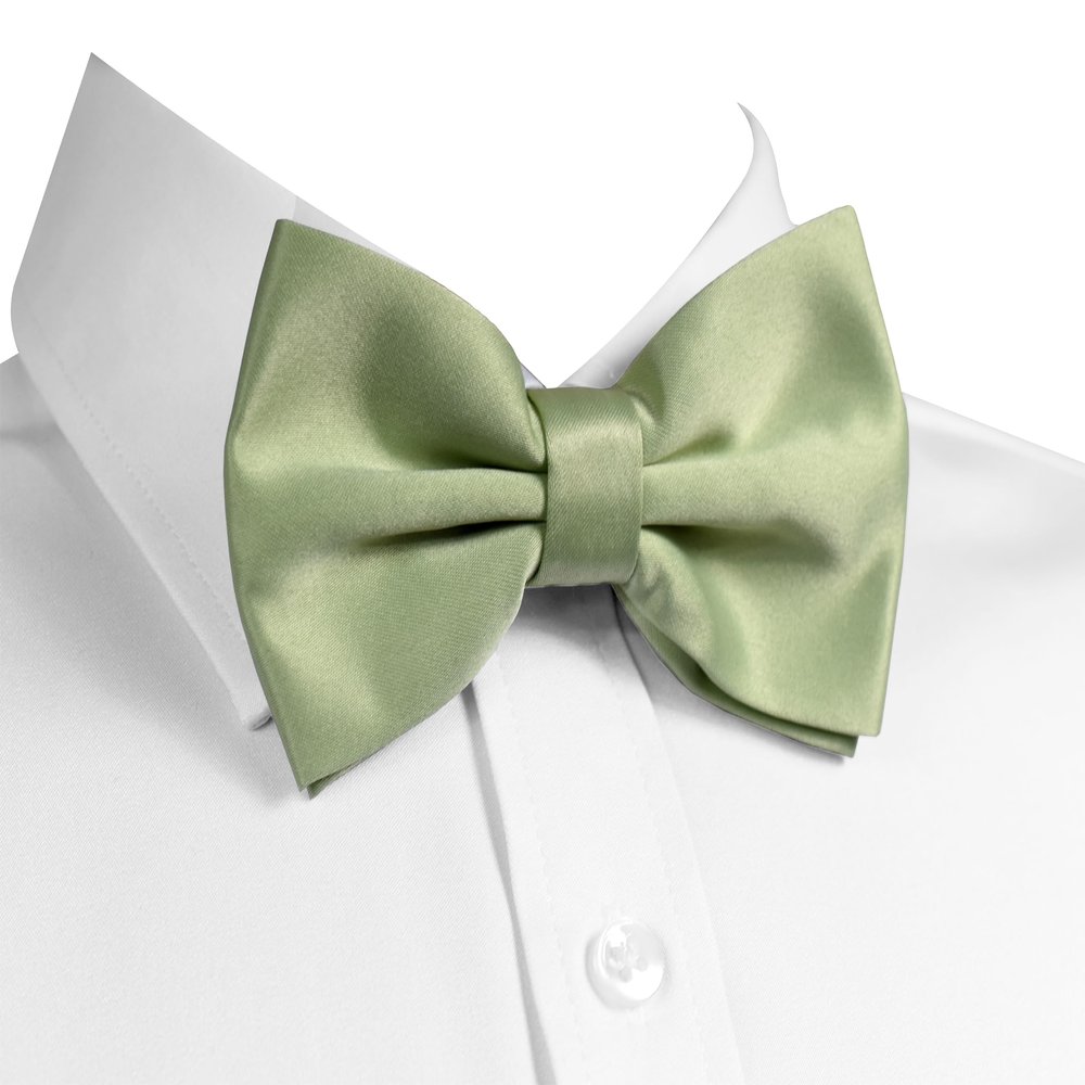 trilece Sage Green Bow Ties for Men - Men's Solid Pre-tied Clip on Bowties for Formal Wear - Adjustable Bow Tie - Bow ties for Woman (Moss Green)