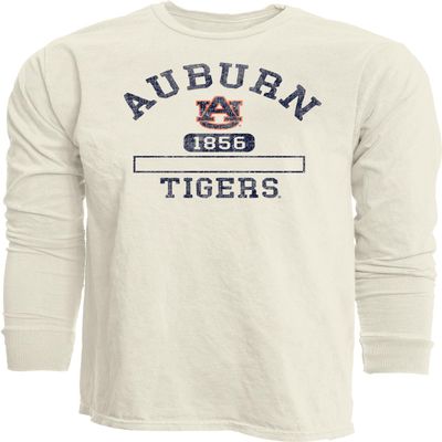 Auburn Tigers NCAA Officially Licensed Long Sleeve T-Shirt Ivory Dyed Ringspun, XX-Large