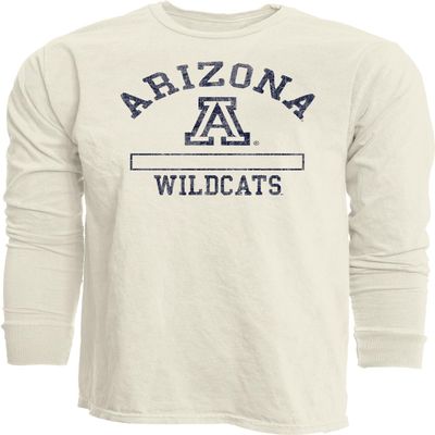Arizona Wildcats NCAA Officially Licensed Long Sleeve T-Shirt Ivory Dyed Ringspun, Large