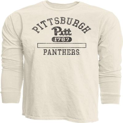 Pittsburgh Panthers NCAA Officially Licensed Long Sleeve T-Shirt Ivory Dyed Ringspun, XX-Large