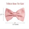 trilece Bow Ties for Men - Men's Solid Pre-tied Clip on Bowties for Formal Wear - Adjustable Bow Tie - Bow ties for Woman (Pastel Pink) view 2
