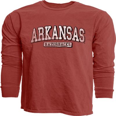 Arkansas Razorbacks NCAA Officially Licensed Long Sleeve T-Shirt Team Color Dyed Ringspun Vintage, Small