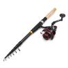 Portable Fishing Rods Carbon Fiber Telescopic Fishing Rod Portable Spinning Rod and Spinning Reels Multifunction Set 1.8m 2.1m 2.4m 2.7m 3.0m Telescopic Fishing Pole (Color : Black Metal Handle, Siz view 1