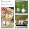 BESPORTBLE 3pcs Stainless Steel Camping Bowl with Foldable Handle Portable Multi-use Food Bowls for Outdoor Cooking Picnic and Travel Stainless Steel Easy to Clean Design view 2