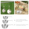 BESPORTBLE 3pcs Stainless Steel Camping Bowl with Foldable Handle Portable Multi-use Food Bowls for Outdoor Cooking Picnic and Travel Stainless Steel Easy to Clean Design view 4