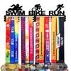 Goutoports Medal Display Hanger - Triathlon Athletic Competition Sport Award Plaques Holder Rack for Wall Mount - Black Steel Metal Holder With 12 Hooks Hold Up 60 Medals Easy to Install view 1