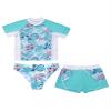 Hedmy Girls Rash Guard 3-Piece Swimsuit Set Short Sleeve Top Shorts Bikini Bottoms with UPF50+ Sun Protection Leaf 8 Years view 3