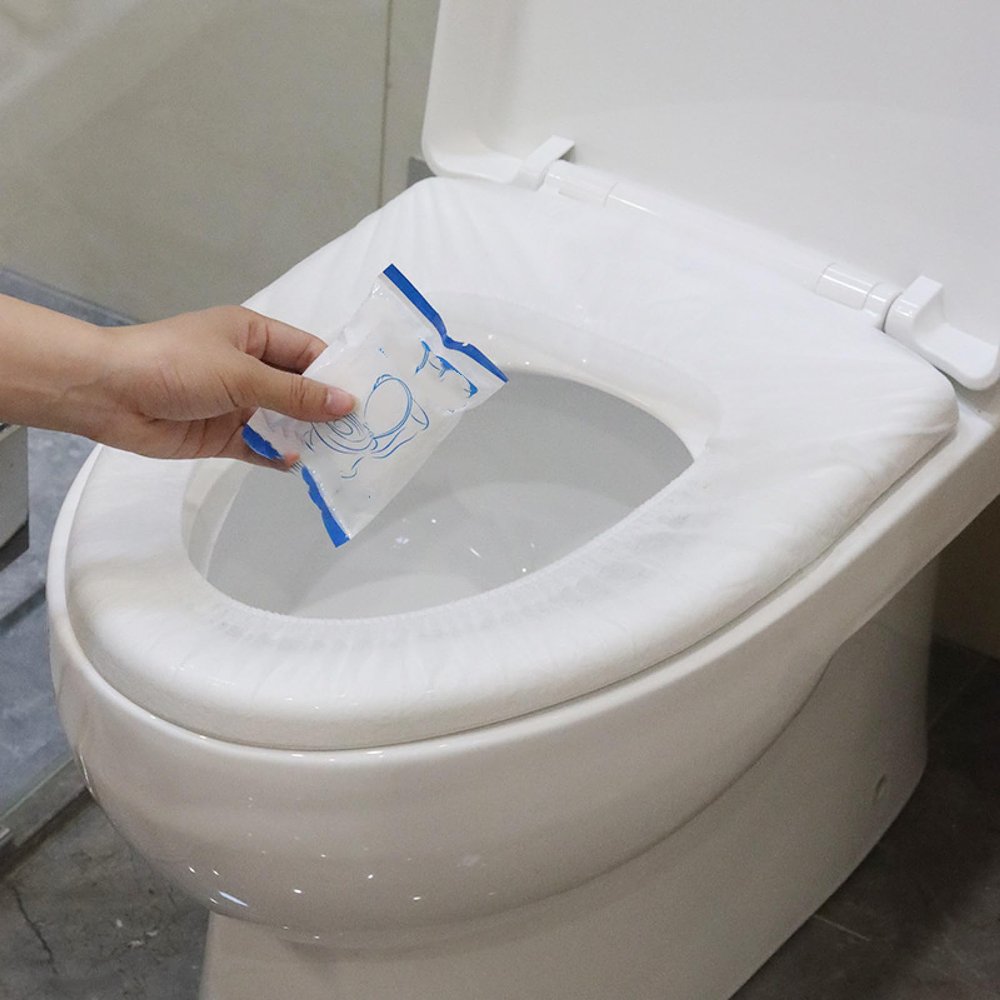 ASUPO Disposable Toilet Cover Traveler Home Business Trip Dirt-Resistant Dustproof Thickened Non-Woven Fabric Portable Sleeve-in Toilet Mat