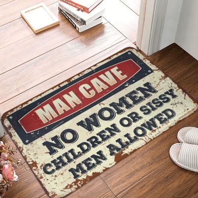 Door Mats for Outside Entry Funny Man Cave Rules Rug Teen Boy Room Decor Exterior Door Mat (Size : 50X80CM)