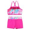 Nikiikoo Kids Girls 2Pcs Activewear Set Gymnastics Dance Sports Bra Crop Tops and Booty Shorts Tankini Swimsuit D#Colorful12 12 Years view 3