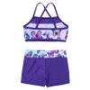 Nikiikoo Kids Girls 2Pcs Activewear Set Gymnastics Dance Sports Bra Crop Tops and Booty Shorts Tankini Swimsuit D#Swallowtail14 12 Years view 4