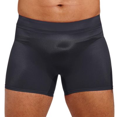 ACSUSS Men's See Through Shorts Mesh Stretchy Low Rise Short Pants Underwear Swim Trunk Dark Grey One Size