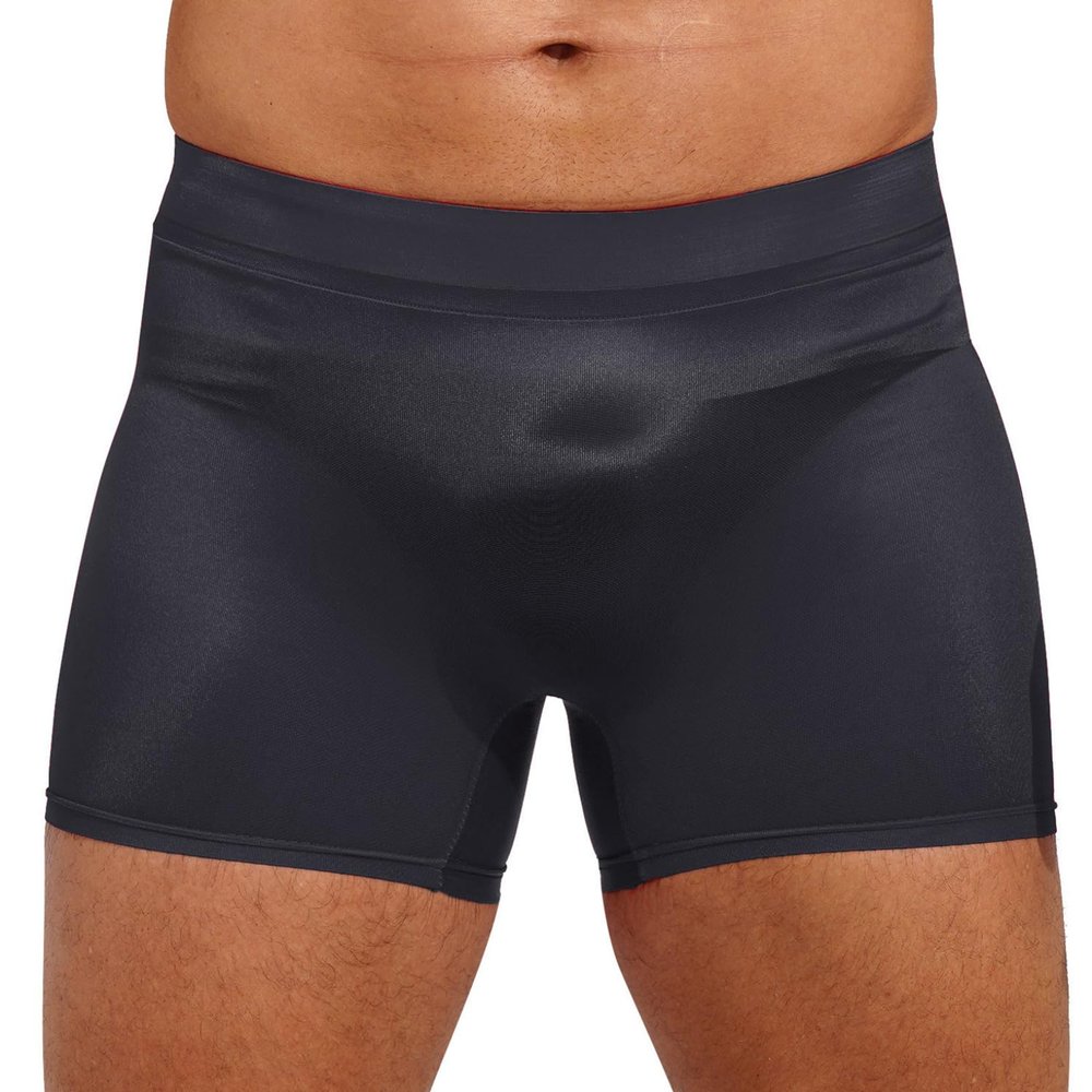 ACSUSS Men's See Through Shorts Mesh Stretchy Low Rise Short Pants Underwear Swim Trunk Dark Grey One Size