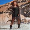 Solid Lace Overlay Tunic Dress Without Camisole (Color : Black, Size : Small) view 4