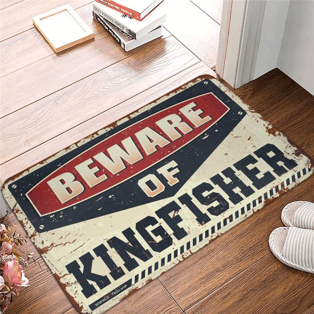 Farmhouse Bathroom Mats Beware of Kingfisher Rug Outdoor Rug Doormat Spring Rug Outdoor (Size : 50X80CM)