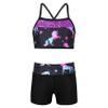Nikiikoo Kids Girls 2Pcs Activewear Set Gymnastics Dance Sports Bra Crop Tops and Booty Shorts Tankini Swimsuit D#Pegasus13 4 Years view 1