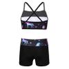 Nikiikoo Kids Girls 2Pcs Activewear Set Gymnastics Dance Sports Bra Crop Tops and Booty Shorts Tankini Swimsuit D#Pegasus13 4 Years view 2