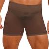 ACSUSS Men's See Through Shorts Mesh Stretchy Low Rise Short Pants Underwear Swim Trunk Coffee One Size view 2