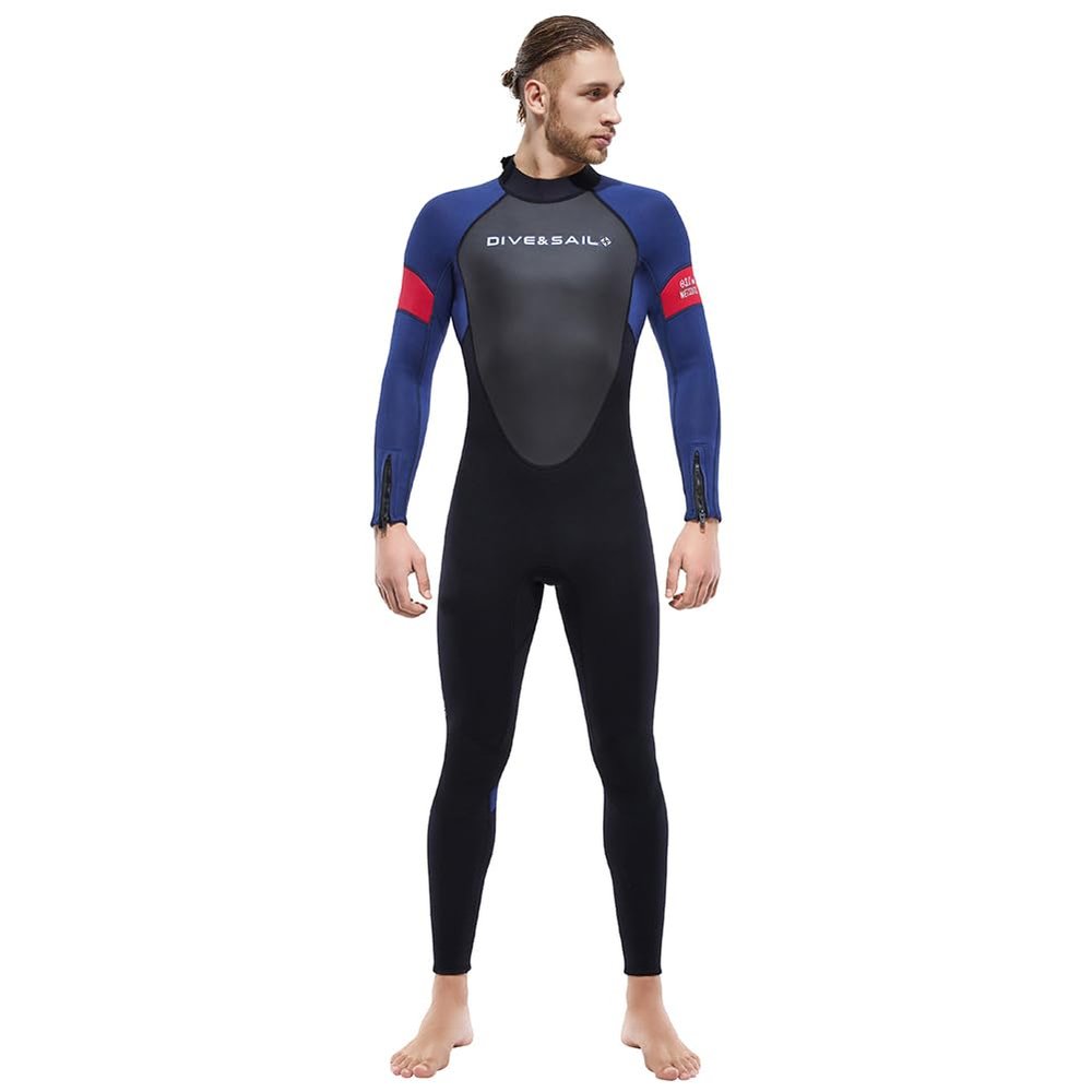 3Mm Ultra Stretch Neoprene Wetsuit for Men Women, One Piece Full Body Diving Suit Back Zip, Keep Warm UV Protection for Snorkeling, Scuba Diving Swimming, Surfing,Men,L