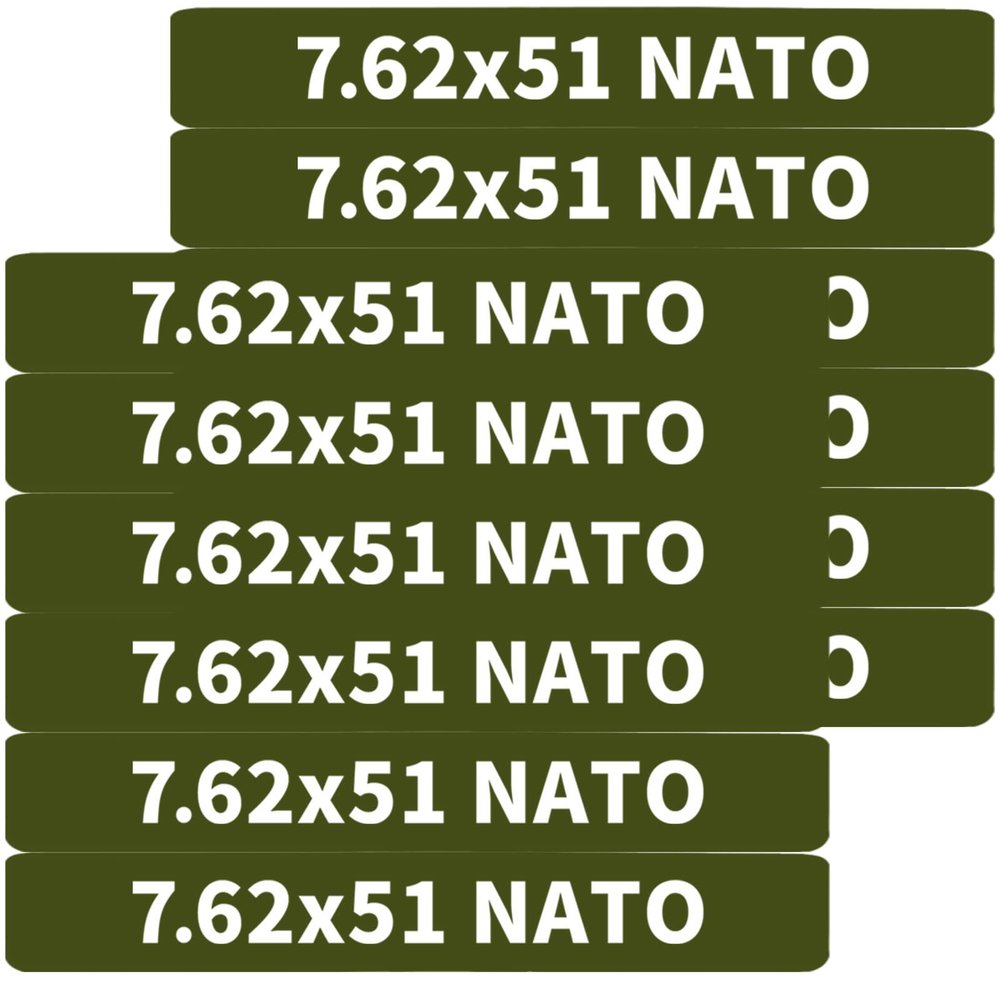 12 Pack Miaozhun 7.6251 NATO Magazine Marking Bands 7.62 NATO Magazine Ammo Caliber Identification Bands (Army Gren-White)