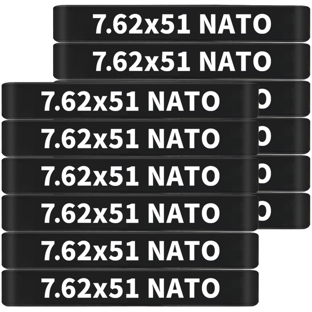 12 Pack Miaozhun 7.6251 NATO Magazine Marking Bands 7.62 NATO Magazine Ammo Caliber Identification Bands (Black-White)