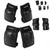 Adult Knee and Elbow Pads Set with Wrist Guards  Skateboarding Protective Gear for Adults, Adjustable Protective Pads for Roller Skating, BMX, Cycling (Black)