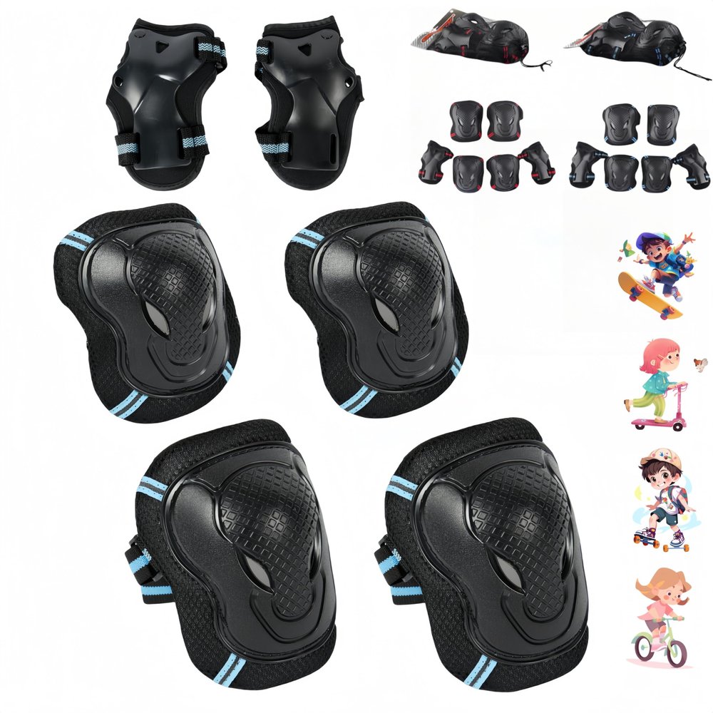 Kids Knee Pads and Elbow Pads Set,Knee Pads for Kids Protective Gear Set ,Youth Skate Knee Pads and Elbow Pads Set with Wrist Guard for Roller Skates Cycling Bike Skateboard Inline Skatings Scooter M