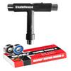 Bones Super Swiss 6 Skateboard, Longboard, and Roller Skate Bearings (8 Pack) Bundled with a Free SkateHouse Skateboard T-Handle Tool view 1