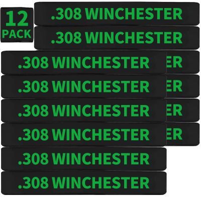 12 Pack Miaozhun .308 Winchester Magazine Marking Bands .308 Win Magazine Ammo Caliber Identification Bands (Black-Green)