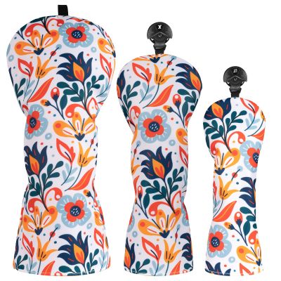 Craftsman Golf Club Headcovers 3 Pack Floral Golf Club Head Covers for Driver Fairway Woods and Hybrids