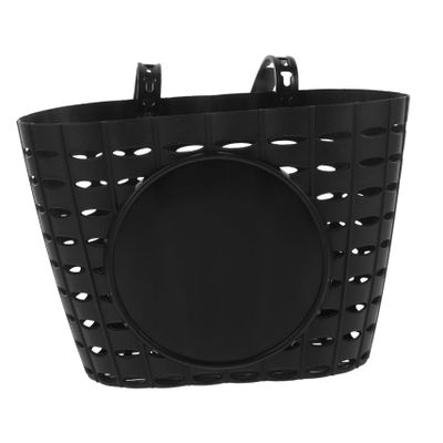 Didiseaon 1pc Detachable Boy Girl Bike Basket Black Plastic Storage Basket for Boy Girl Easy to Install Water-Resistant and Scratch-Resistant for Leisurely Rides