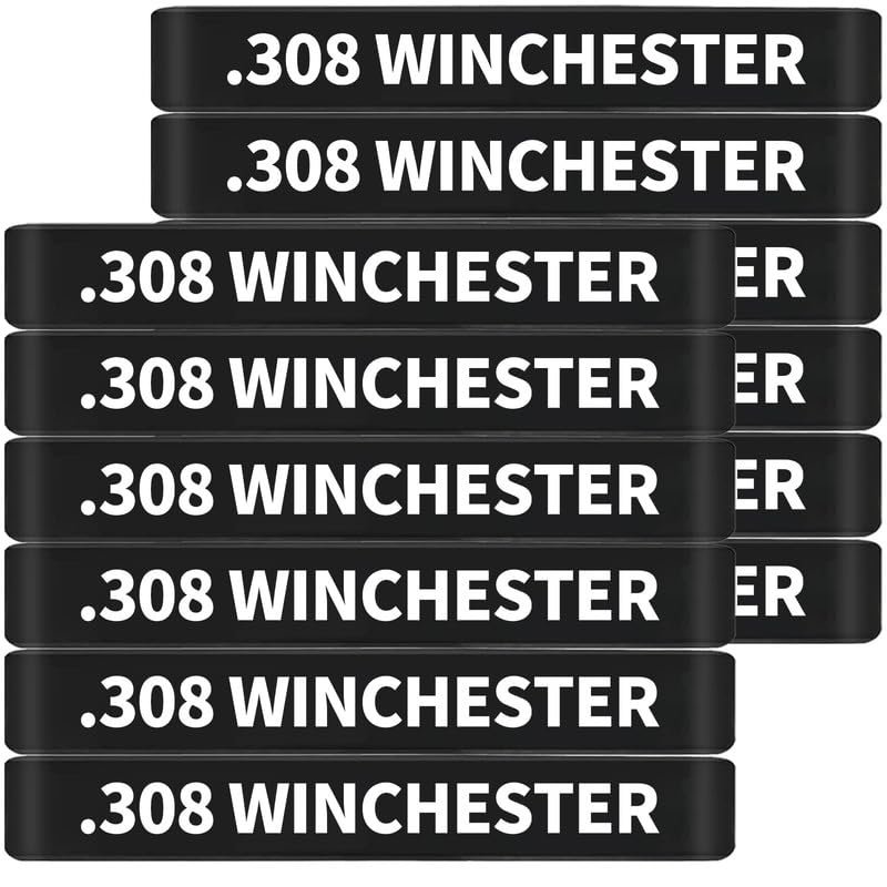 12 Pack Miaozhun .308 Winchester Magazine Marking Bands .308 Win Magazine Ammo Caliber Identification Bands (Black-White)