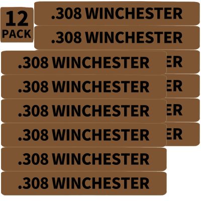 12 Pack Miaozhun .308 Winchester Magazine Marking Bands .308 Win Magazine Ammo Caliber Identification Bands (Coyote Brown-Black)