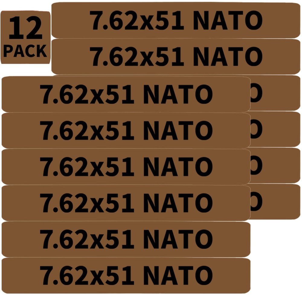 12 Pack Miaozhun 7.6251 NATO Magazine Marking Bands 7.62 NATO Magazine Ammo Caliber Identification Bands (Coyote Brown-Black)