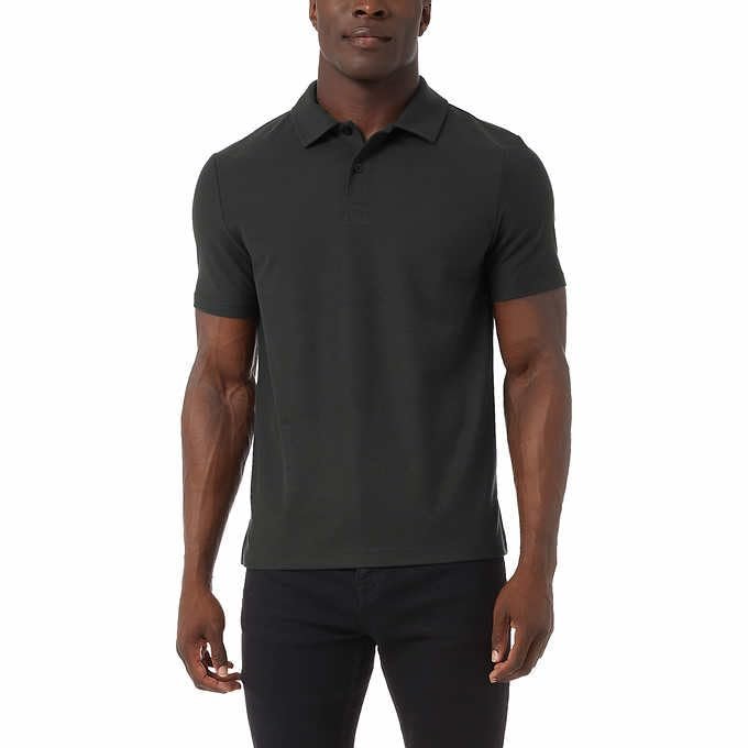 32 Degrees Mens Micro Pique Polo (Gray, XXL)