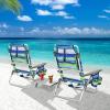 BETTARY Backpack Beach Chairs Set, 5-Position Lawn Chair & Small Aluminum Table w/Cup Holder, Cooler Bag, Heavy Duty Lay Flat Folding Camping Chairs 3PCS for Fishing & Sunbathing view 2