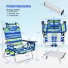 BETTARY Backpack Beach Chairs Set, 5-Position Lawn Chair & Small Aluminum Table w/Cup Holder, Cooler Bag, Heavy Duty Lay Flat Folding Camping Chairs 3PCS for Fishing & Sunbathing view 3