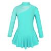 Huimingda Kids Girls Figure Ice Roller Skating Dress Mock Turtleneck Leotard Ballet Dance Wear Outfits Mint Green 10 Years