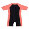 Hularka Kids Boys Girls One-Piece Thermal Wetsuit Short Sleeves Rash Guard Sun Protection Swimsuit Zippered Shorty Swimwear Watermelon Red&Black 14-16 view 4