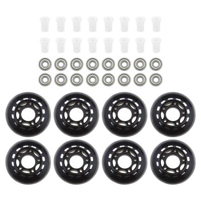 eMagTech 8PCS 64mm 82A Inline Skate Wheels with Bearings ABEC-7 Roller Skating Wheels Luggage Wheels Training Wheels for Indoor Outdoor Skating