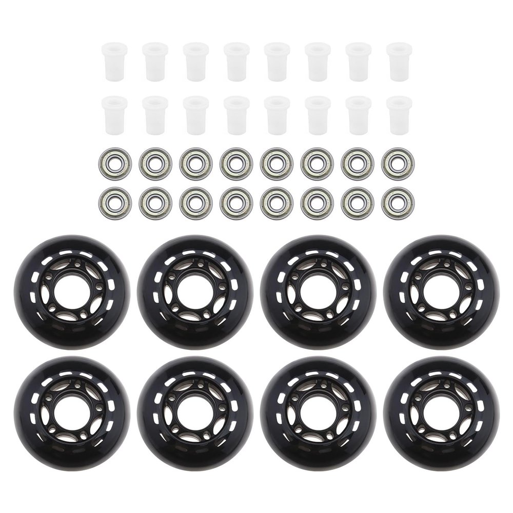 eMagTech 8PCS 64mm 82A Inline Skate Wheels with Bearings ABEC-7 Roller Skating Wheels Luggage Wheels Training Wheels for Indoor Outdoor Skating