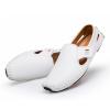 Men's Leather Square Toe Soft Sole Loafers Breathable Comfortable Slip On Shoes Casual Fashion Walking Driving Shoes (Color : White-a, Size : 8.5) view 3