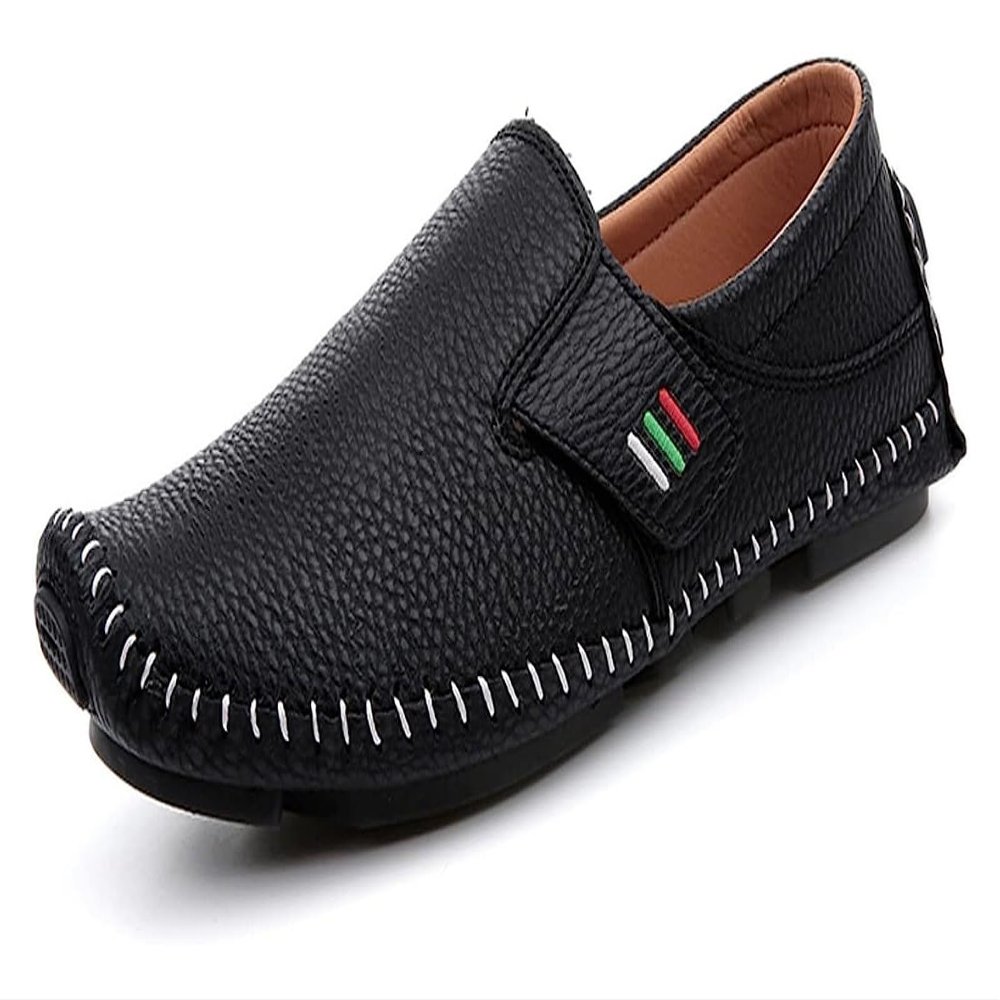 Men's Leather Square Toe Soft Sole Loafers Breathable Comfortable Slip On Shoes Casual Fashion Walking Driving Shoes (Color : Black-b, Size : 10)